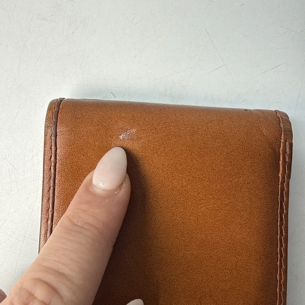 Vintage L.L. Bean Bi Fold Wallet Brown Men's Rare Genuine Leather Classic